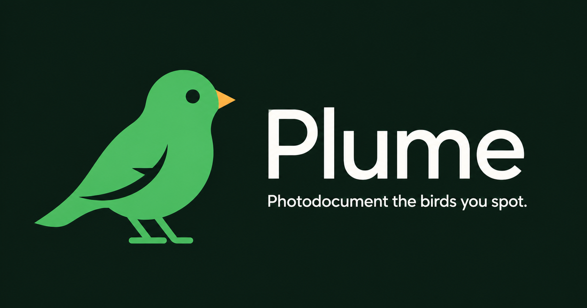 I built Plume: a social birdwatching app with bird identification, sightings and an interactive map logo